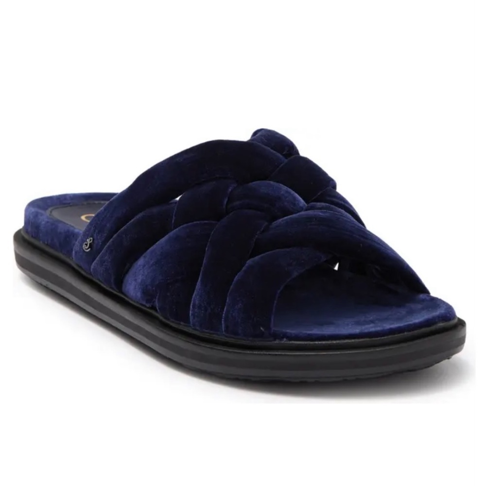 Sam Edelman Grape Velvet Vaughn 2 Slide Sandal Size 6
